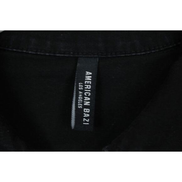 American Bazi Denim Jumpsuit Women S Loose Chain‎ Cut Out Back Stretch Black - Picture 15 of 16